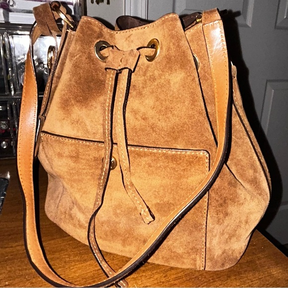 Michael Kors Suede Drawstring Bucket Bag - Picture 5 of 7